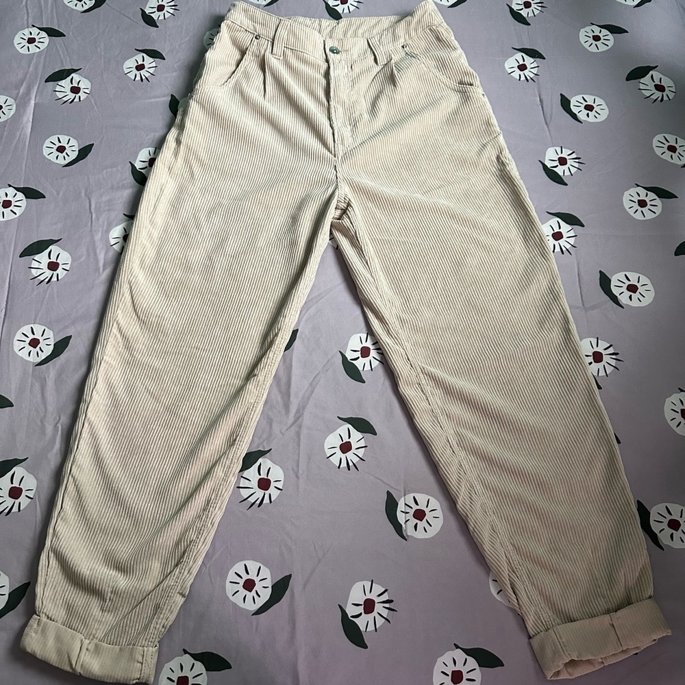 H&M Light Beige Corduroy Pants